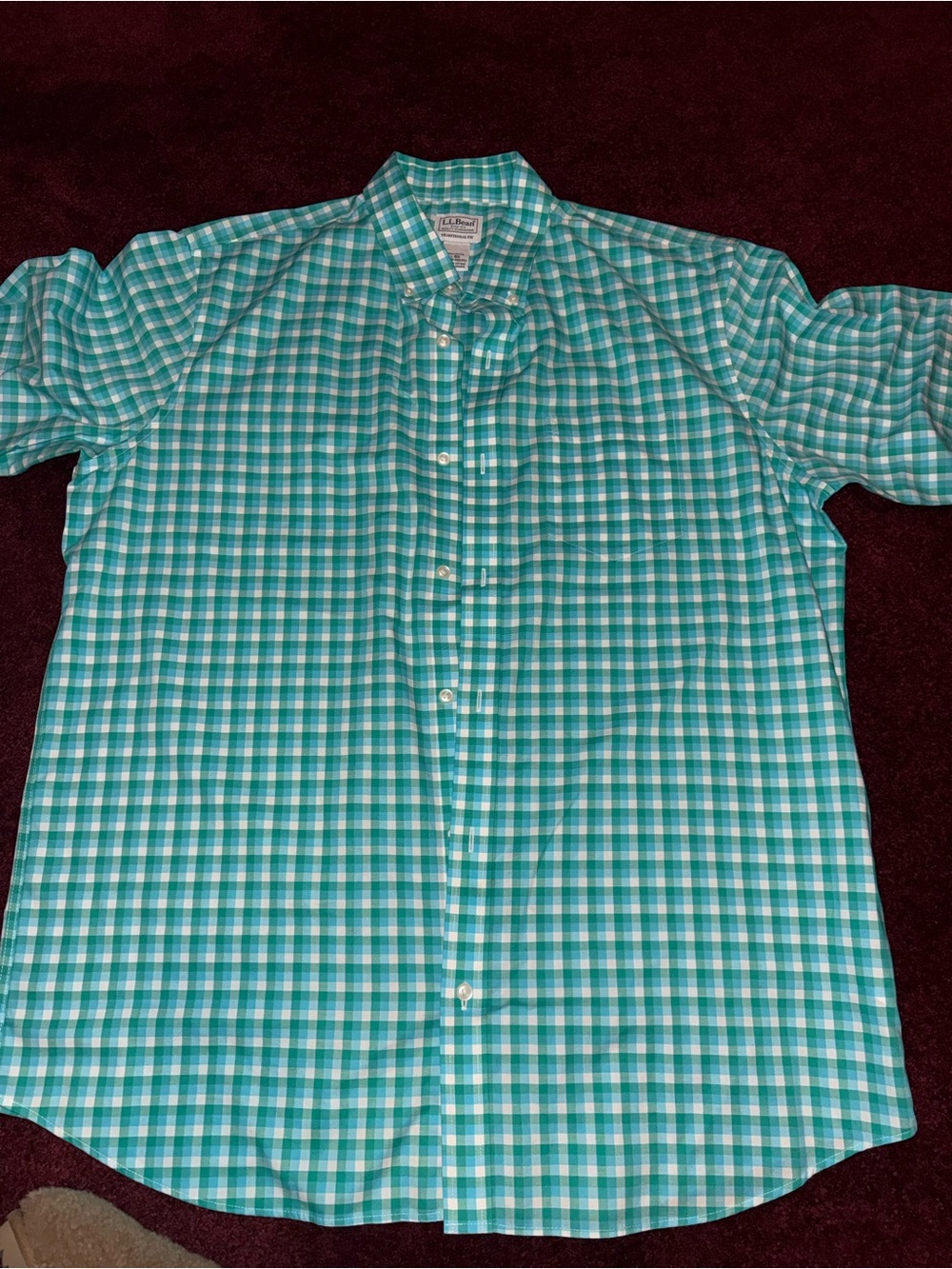 VTG LL Bean Shirt Mens Medium Plaid Button Down Traditional Fit